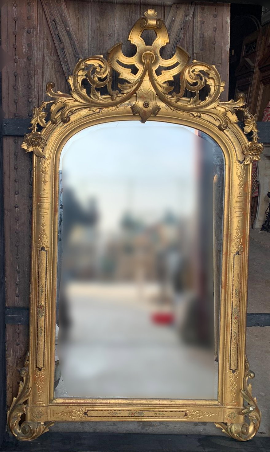 specc401 - Goldener Spiegel, 19. Jahrhundert, Maße: B 107 cm x H 175 cm